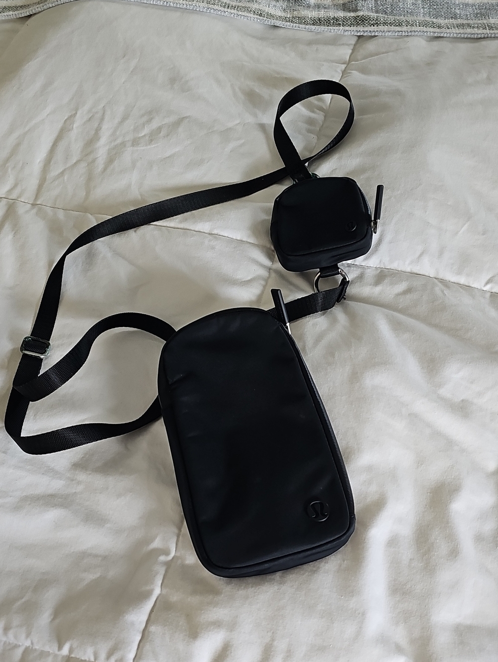 lululemon athletica Black Crossbody Sling with Mini Detachable Pouch